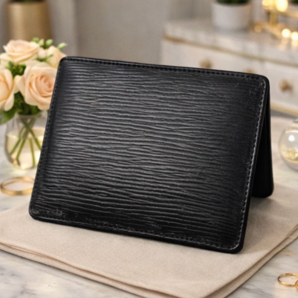 Louis Vuitton Black Epi Leather Card Holder Wallet - Picture 2 of 5